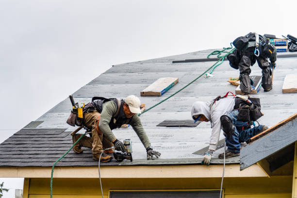 Professional Gutter Installation technician working in Warners, NY